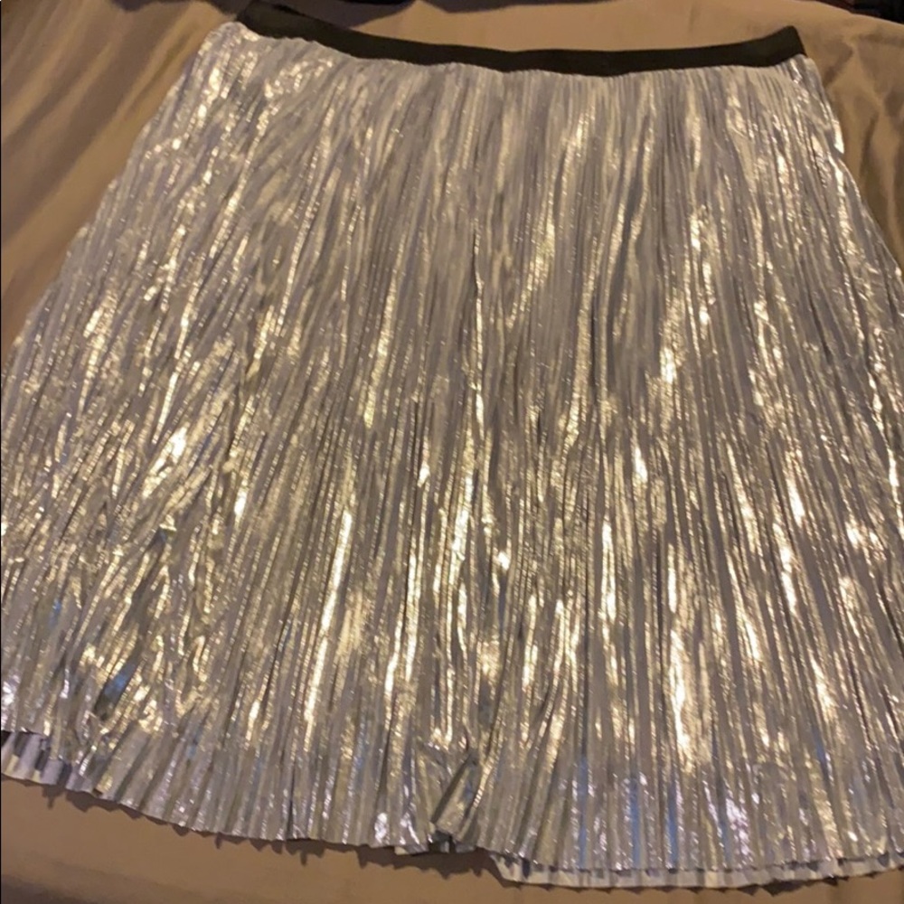 Silver Midi Skirt Macy’s INC PLUS